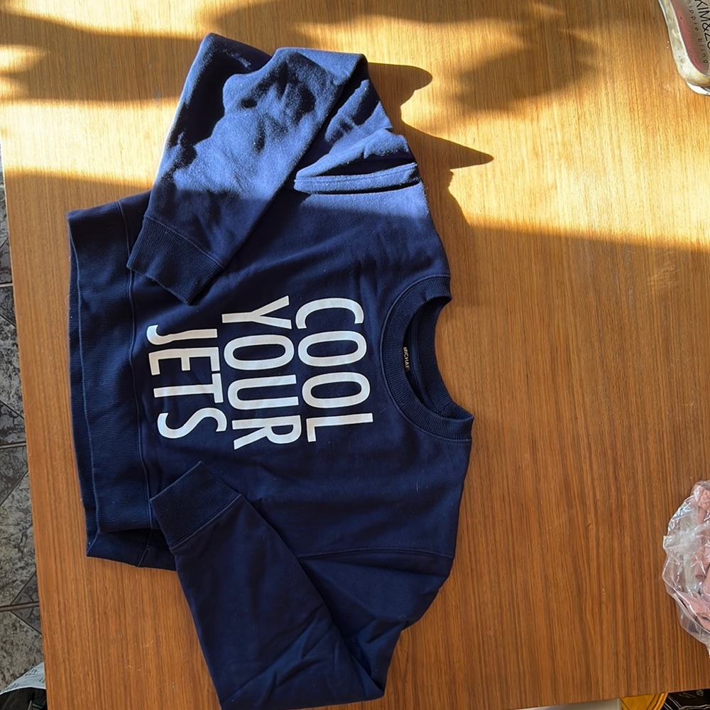 Michael Kors size small cropped, navy blue sweatshirt